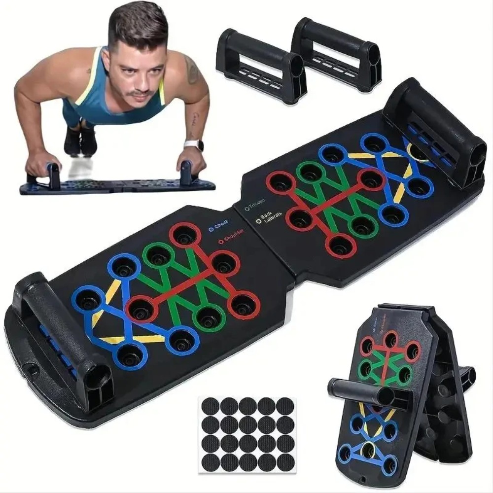 Push Up Board - ชุดกระดานวิดพื้นแบบพกพา อเนกประสงค์ พร้อมที่จับ อุปกรณ์ออกกำลังกายแบบพับได้ สำหรับฝึกกล้ามเนื้อหน้าอก หน้าท้อง