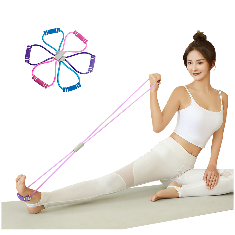 Yoga Fitness Resistance Band - ฟิตเนสความต้านทานวงโยคะ Gym Fitness Equipment ดึงเชือกรูปที่8 Expander