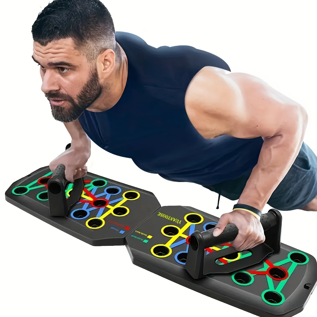 Push Up Board - แผ่นฝึกซิทอัพแบบมีรู 28 รู อุปกรณ์ออกกำลังกายแบบพกพาอเนกประสงค์ พร้อมตัวนับและตัวจับเวลา อุปกรณ์ฝึกกล้ามเนื้อแกนกลางลำตัวและหน้าท้อง