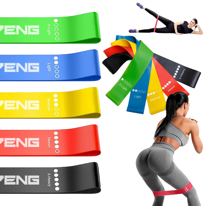 Yoga Fitness Resistance Band - วงออกกําลังกายแบบต้านทานชุดวงออกกําลังกายสําหรับสตรีและผู้ชายวงยืด 5 ระดับความต้านทานที่แตกต่างกันสําหรับขาโจร