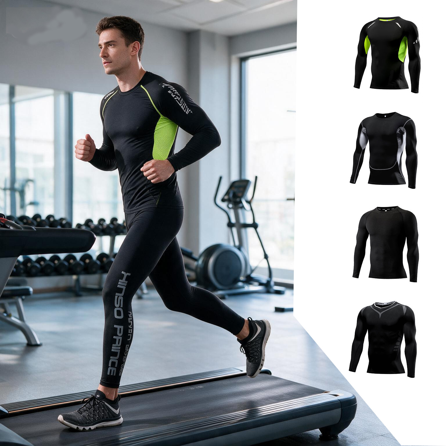 Yoga Fitness Training - ชุดกีฬาบีบรัดรูปสำหรับผู้ชายปี 2026, ชุดโยคะกีฬาฝึกซ้อมแบบยืดหยุ่น, ชุดออกกำลังกายฟิตเนสสำหรับวิ่งจ๊อกกิ้งและกีฬาในยิม