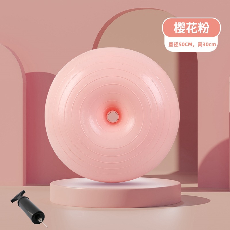 Yoga Fitness Apple - ลูกบอลโยคะพิลาทิสรูปโดนัทแบบหนาและป้องกันการระเบิด สำหรับกีฬา ฟิตเนส การฝึกสมดุล การฟื้นฟูหลังคลอด แอปเปิ้ลบอล