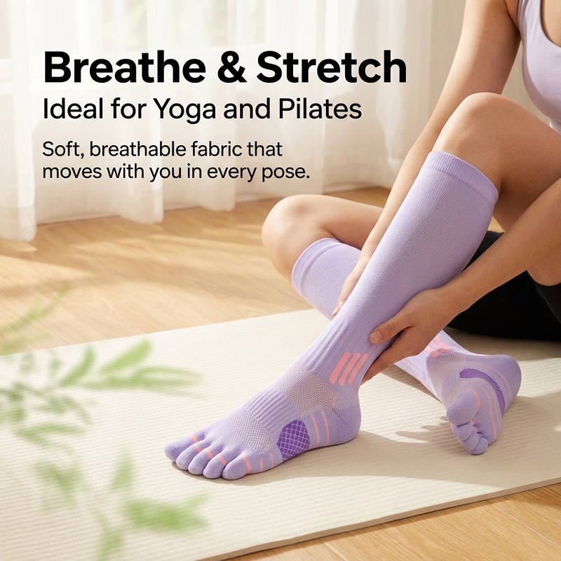 ถุงเท้ายาวสำหรับออกกำลังกายฤดู - Yoga Of Fitness บทวิจารณ์และราคา
