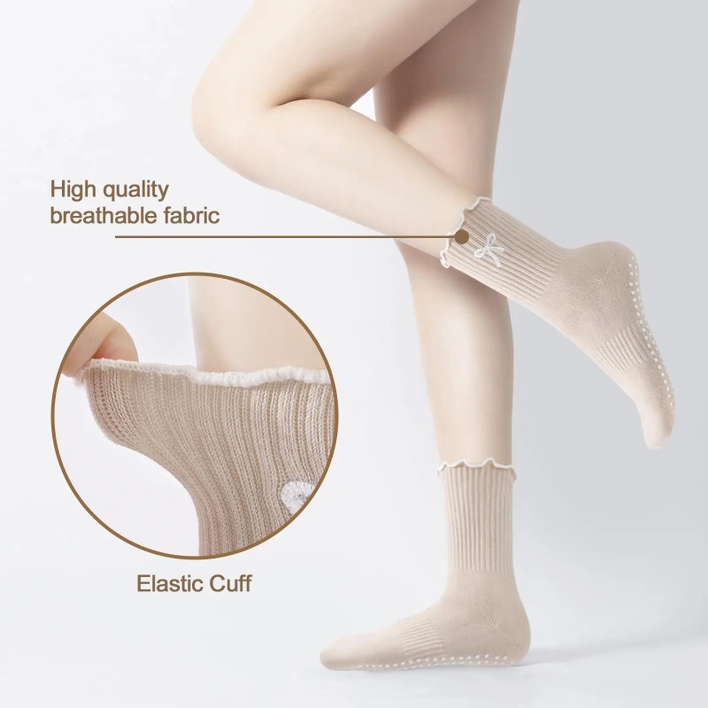 ถุงเท้าโยคะมืออาชีพ สายรัดผ้าฝ - Yoga Of Fitness บทวิจารณ์และราคา